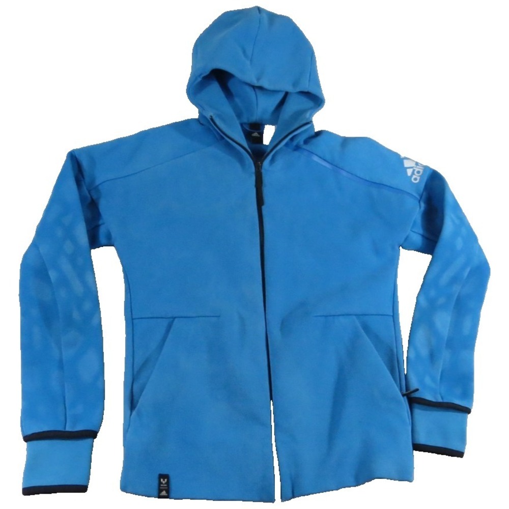 Adidas Messi ZNE Anthem Hoodie Shock Blue Full Zip Soccer Warmup Athletic Men S